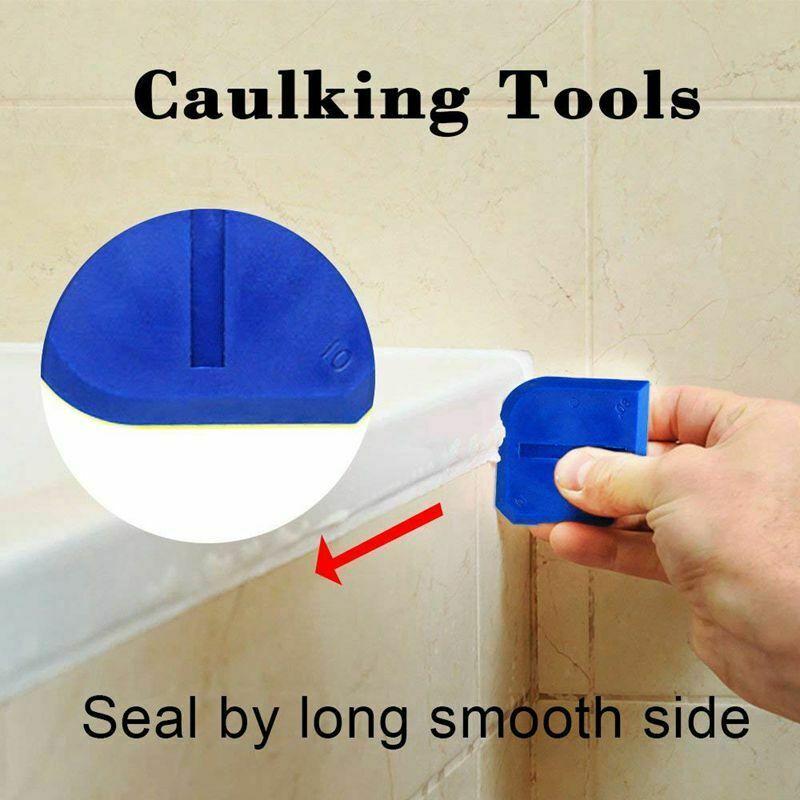 3 in 1 Silicone Caulking Tools（Stainless Steelhead）, Sealant Finishing Tool Grout Scraper, Reuse and Replace 5 Silicone Pads, Great Tools for Kitchen Bathroom Window, Sink Joint