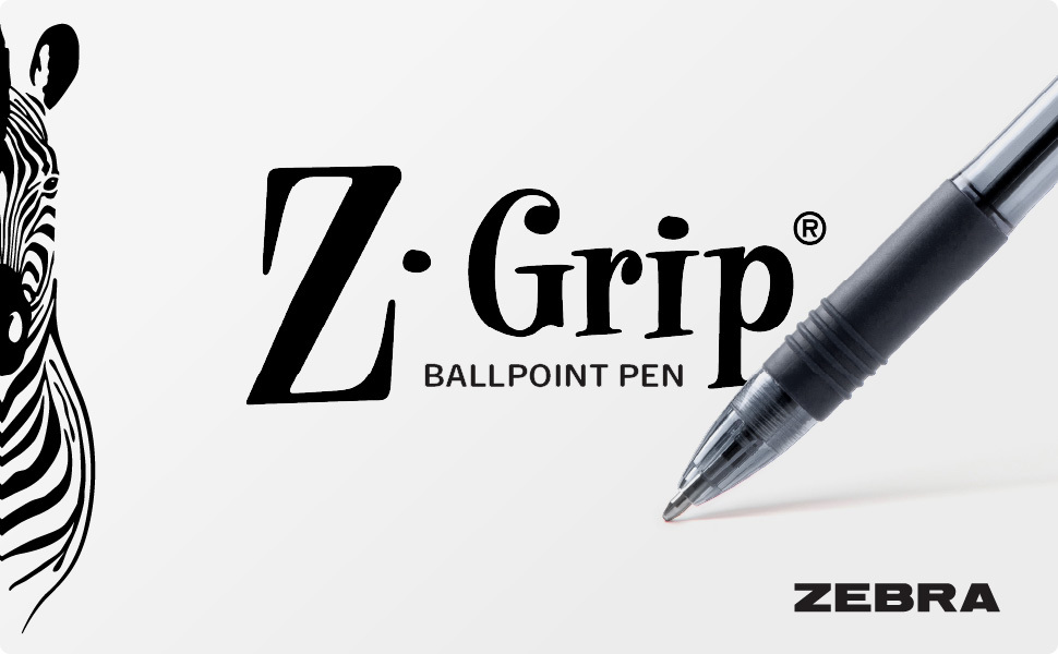 Zebra Pen Z-Grip Retractable Ballpoint Pen, Medium Point 1.0mm, 24 Black & 24 Blue Ink Pens, Bulk Pack of 48