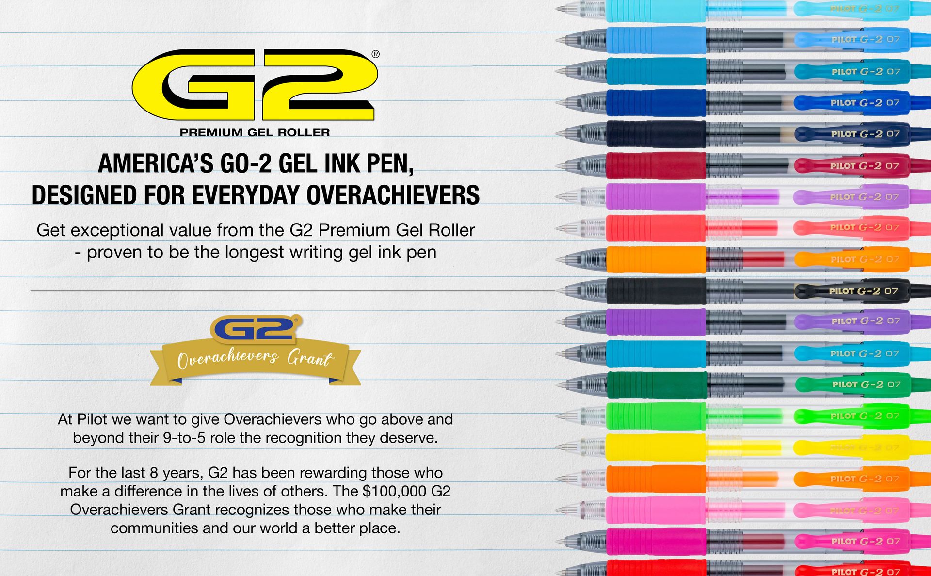 Pilot G2 Premium Gel Pen Convenience Pack, Retractable, Fine 0.7 mm, Blue Ink, Blue Barrel, 36/Pack