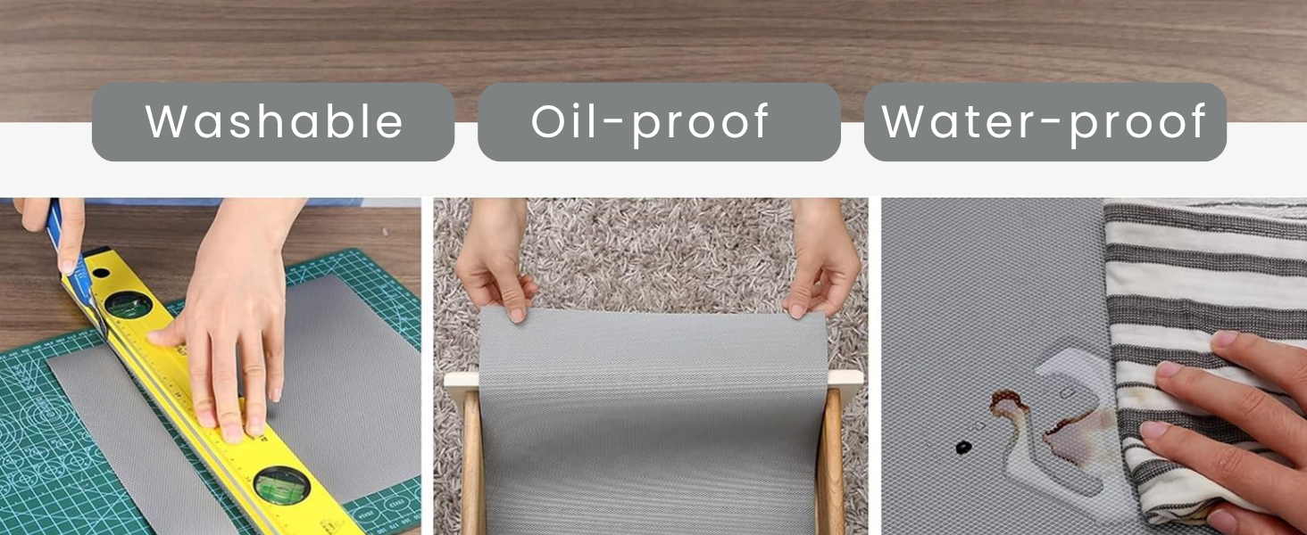 Niwlix (45 cm x 5m) Fridge Mats Shelf Liners for Kitchen Shelves Cupboard Sheets for Wardrobe Anti Slip Drawer Mats Kitchen Cabinet Liner Sheets, EVA, Water Resistant (Grey)