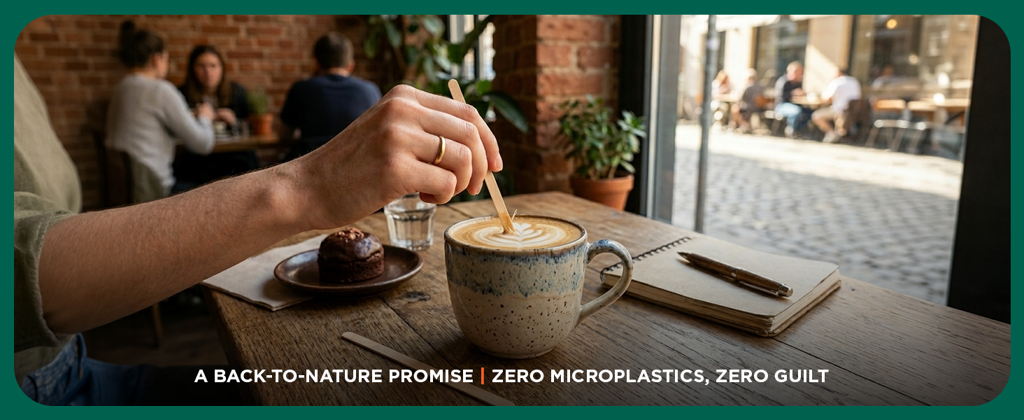 ECO SOUL Wooden Coffee Stirrer Sticks[140mm],Pack of 1000,for Office use