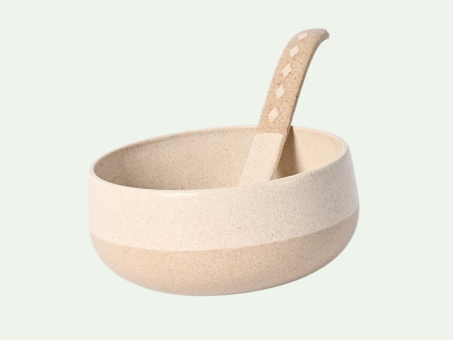 Eha Earth-Friendly Soup Bowls with Spoons Set of 6 | 250 ml | Made with Rice Husk Biocomposite | Microwave Safe Bowl | Serving Bowl Set | Multicolor