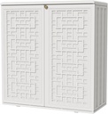KINYING Outdoor Storage Cabinet Waterproof, Resin 60 Gallon Deck Box for Patio Furniture Cushions, Garden Tools, Pool Tools and Kids’ Toys (Off White with 1 Shelving)