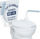 Vive Toilet Safety Rail with Flip-Up Handles - 450 lb Capacity Senior Safety Frame for Elderly & Disabled - Handicap Grab Bar Riser Stand Assist with Arms for Bathroom Assistance & Raised Toilets