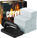 Heavy Duty Grill Cleaner, Grill Cleaning Bricks with Handle/Grill Stone/Griddle Stone, Scrubbing Pumice Stone for Cleaning Blackstone Flat Top BBQ, Swimming Pool, Sink (5 Packs)