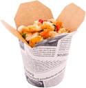 Restaurantware Bio Tek 3.2 x 2.9 x 4 Inch Food Containers 200 Durable Noodle Boxes - Disposable Sustainable Newsprint Paper 16-Ounce Takeout Boxes Round For Takeouts And Delivery Or Picnics