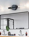 Modern LED Bathroom Vanity Light Fixture, 2 Light Black Wall Sconce Stylish Vanity Lighting, Perfect Above Mirror Light Fixtures, Adjustable Temperature Pendant Light for Kitchen Living Room Bedroom