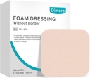 Dimora Foam Dressing, Sterile Non-Adhesive Hydrophilic Pads, Highly Absorbent 4"x4"(10 cm*10 cm) Pack of 10 Square Waterproof Dressing for Wound Care