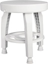HealthSmart Swivel Shower Stool Seat with Storage Shelf, Rotating Shower Chair for Bathtub, Tool-Free Assembly, White
