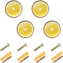 Nander 4Pack Cabinet Knobs,Lemon Citrus Slices Drawer Knobs,Cabinet Furniture Knobs Pulls Handles for Home Office Wardrobe Dresser Storage Cupboard