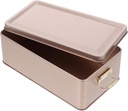 ABOOFAN Rectangular Tin Storage Box with Clasp Container for Cookies Candy and Pastries Elegant Design for Kitchen Counter