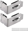 Hasp Latch 2 Pack, 90 Degree Solid 304 Stainless Steel File Cabinet Lock Desk Drawer Lock, Safe Security Padlock Latch Hasp Lock for Personal Privacy, (1.96 inch)