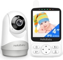 HelloBaby No WiFi Baby Monitor with Voice-Activated Night Vision,4" IPS Camera and Audio, 2-Way Talk and PTZ, 26H Battery and 1000ft Range, Portable for Nursery and Travel