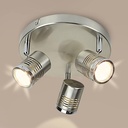 DLLT Industrial Directional Track Light Led, Indoor Round Ceiling Spot Lighting 3-Light for Living Room, Dining Room, Offices, Bedroom, Picture Wall, Kitchen, Warm Light, Gu10 Bulbs Included