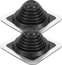 2 Pcs Metal roof 8 Inch Vent Boot Chimney Flashing roof Jack Pipe Vent for Pipe Diameters 1/4-5-3/4 Sleeve Square Base Stove