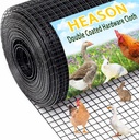 36'' x 100' 1/2inch Hardware Cloth 19 Gauge Black PVC Coated Wire Fencing Galvanized Welding Garden Fence Roll Square Mesh 19 Gauge Chicken Rabbit Snake Cage Heavy Duty Welding Fencing