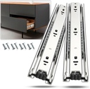 Drawer Slides Ball Bearing 3 Folds Full Extension Side Mount Cabinet Runners Glides Rails Track 100 Lbs Load 10 12 14 16 18 20 22 24 Inch Silver (1 Pair (Silver), 20 inch)