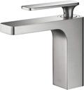 KIBI Infinity Single Handle Bathroom Vanity Sink Faucet | Solid Brass Lavatory Faucet with High Arc Spout for Smooth Water Flow | Includes Water Hose for Easy Installation (Brushed Nickel, KBF1006)