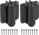Heavy Duty Self Closing Gate Hinges with Safety Cap,Pool Gate Hinges with Alignment Legs No Rust and Adjustable Fence Hinges Kit for Outdoor Metal Gate,Vinyl Gates,Wood Gate,Black,2 Count