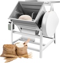 Commercial Dough Mixer, 15KG/30QT 1500W 110V Stainless Steel Flour Mixing Machine Heavy Duty Bread Pizza Dough Kneading Machine with 90° Tilt Bowl Forward and Reverse Rotation Direction