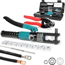 10 Tons Hydraulic Crimping Tool & Cable Cutter with 9 Dies, Hydraulic Crimper for 1/16" 1/8" 3/16" Stainless Steel Cable Railing Hardware Kit, Wire Rope Swaging Tool