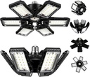 LED Garage Lights Bulb 2 Pack 180W 18000LM 6500K Led Shop Light with 6 Plus 1 Deformable Panels Basement Barn Ceiling Lights for E26/E27