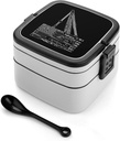 Crane Operator American Flag Bento Box with 2 Compartments Adult Lunch Box Lunch Container for Meal Prep Work And Outdoors