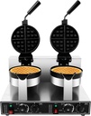 Commercial Dual Head Belgian Waffle Maker Rotary Dual Head Breakfast Machine for Restaurant Bakery Snack Bar