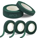 6 Roll Floral Tape 1/2inch Flower Tape Dark Green, Floral Tapes for Bouquet Stem Wrapping and Floral Crafts, Wedding Bouquet
