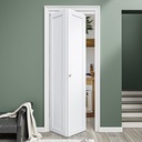 Bifold Doors for 30" x 80" Opening, Solid Core Panle Interior Closet Folding Doors, Shaker Multifold Interior Door for Pantry/Laundry/Bathroom, Paintable Pre-Finished