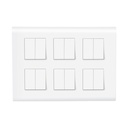Wipro Northwest (Nowa) Switch Combo 12M Plate + 6A Switch x12t, White (Kit 15)