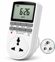 Desky Electrotech BT41P 230V 10A Digitální programovatelný časovač Socket Plug - 24x7 Elektronický výstup pro automatizovaná světla, úspora energie a domácí spotřebiče (nové)