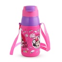 CELLO Kidzbee Puro Steel- X Hydro Kid 600 Izolované děti Sipper láhev vody 520ml Růžová 124; Touch & Feel Minnie Design Easy to carry with Loop Leakproof Flip Top Water Bottle for School Kids & Girls