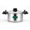 The Indus Valley Stainless Steel 2.5ltr Strainer Pot / Rice Pot for Noodles, Pasta, Corn, SOYA, Zelenina & Rýže 124; Induction & Gas Friendly Found 124; 3-Layer Thick Bottom