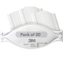 3M Aura Respirator částic 9205 +, N95, Individuálně zabalený, 3 Panelové ploché projekce umožňuje pohyby obličeje