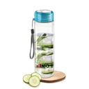 Treo by Milton Hector skleněná láhev 1000 ml I leak proof I Premium Glass I Food Grade- Bpa Free Material I Okour Proof I Easy to carry strap I Perfect for Home, Office, Blue
