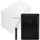 Bates- 6 Inch Paint Roller Tray Set, 12 ks Black Plastic Paint Tray Kit