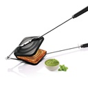MILTON Pro kuchař Non- Stick Aluminium Sandwich Gas Toaster, 14 cm, Sandwich Maker, Sandwich Griller, Heat- Resistant Bakelite Handle, Gas Compatible, PFOA Free, Black