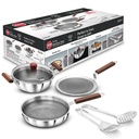 Hawkins 6- kus Tribly s chráněným Nonstick Gift Sada 124; Induction & Gas Kompatibilní 124; Metal Spoon Friendly CLAS124; Long- Lasting CLAS124; s Lid CLAS124; Silver (SNSGP1) CLAS124; Indukční a plynový sporák kompatibilní