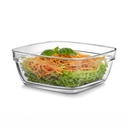 CELLO Nadir Square Serving Glass Bowl for Kitchen 1100 ml, Transparentní 124; Mikrovlnná trouba & Myčka nádobí Safe, Mrazicí box & Lednice Safe, Bezostyšné tvrzené Crystal Glass Bowl pro servírování mixování