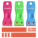 WORKPRO Plastic Razor Blade Scraper Kit, 3 scraper se 120 čepelemi