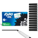 EXPO Dry Erase Markers, Low Odor Ink, Black, Fine Tip, 12 Počet - Whiteboard, Kalendář, Organizace, Základní dodávky pro kancelář, Škola, učebna, Učitelé