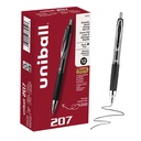 Uniball ™ 207 Gel propisky, černý inkoust, 0,7mm Medium Point, navíjecí, 12 Počet