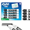 EXPO Dry Erase Markers, Low Odor Ink, Black, Chisel Tip, 4 Počet - Whiteboard, Kalendář, Organizace, Základní dodávky pro kancelář, škola, učebna, učitelé