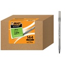 BIC Round Stic Xtra Life Ballpoint Pen, Ultra Long Lasting and Constant Performance, 144- Počet v černém inkoustu