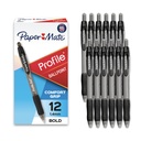 Paper Mate Profile Retractable Ballpoint pera, Bold Point (1.4mm), Black Ink, 12 Počet - Psaní, Novinářství, Kancelářské dodávky