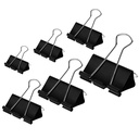 DSTELIN Binder Kleště Papírové svorky uspořádány velikosti 100 Count (Black), X Velké, Velké, Střední, Malé, X Malé a Micro, 6 Velikosti v jednom balení, Meet Your Different Using Potřeby.