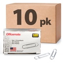 Officemate Premium # 1 Papírové klipy, 1000 Papírové klipy (10 krabic po 100 každý) (99916), Silver
