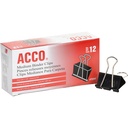 ACCO Binder Clips, Medium, Black, 12 per Box, 2 Boxy (72062)