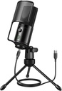 FIFINE Podcast nahrávání mikrofon, PC USB condenser mikrofon pro Streaming Vocal Music, Počítačová plocha Mic s Mute Button pro Windows / Mac OS-K669PRO1